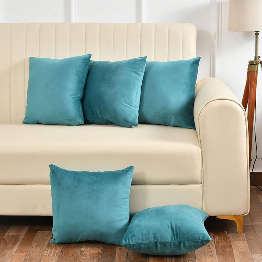 Zink Pak Of 5 Plain Velvet Cushion Covers