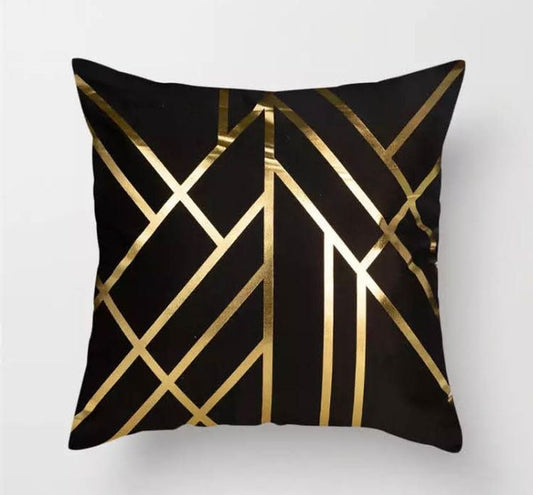 Black & Golden Laser Cut Velvet Cushion Covers