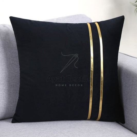 Black & Golden Laser CutVelvet Cushion Covers