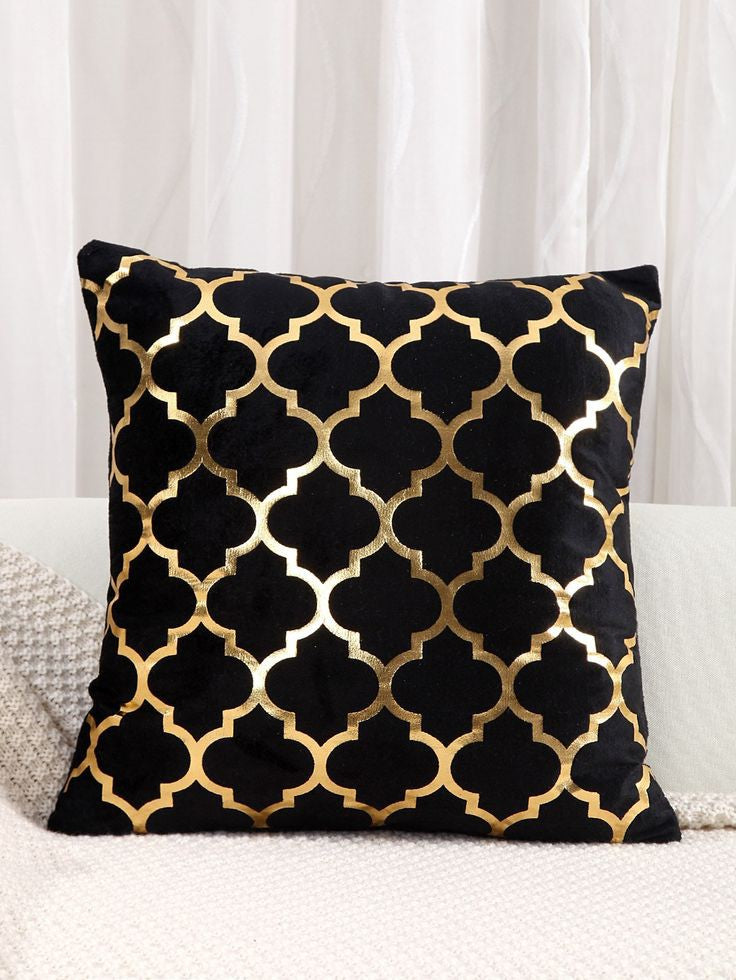 Black & Golden Luxury Laser Cut Velvet Cushion Covers